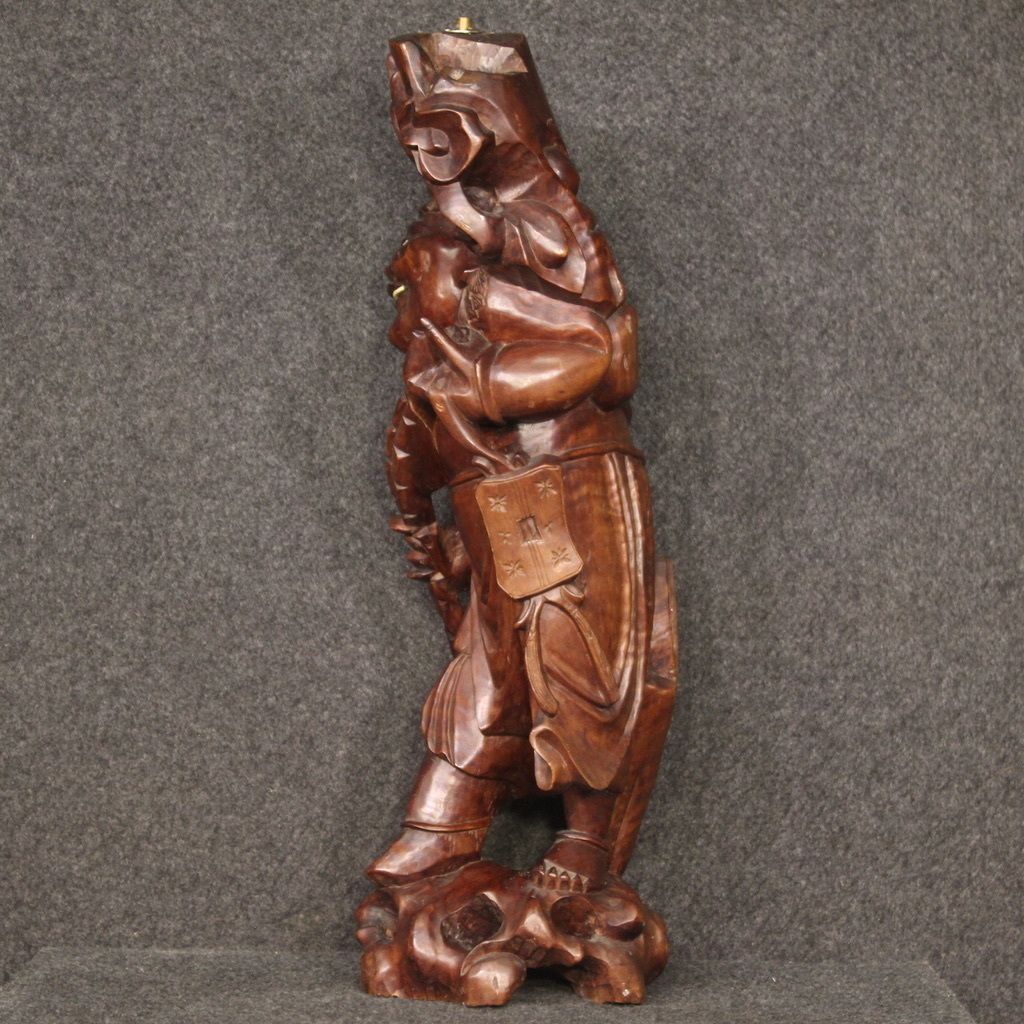 photo vinterior Oriental Wooden Sculpture From The 60s