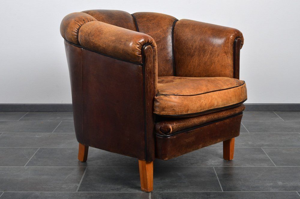 Dutch Sheepskin Lounge Chair, 1980s