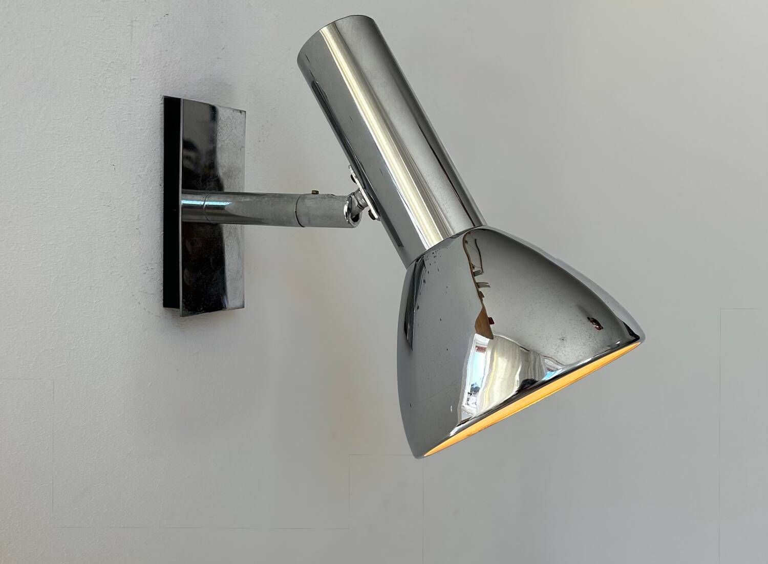Vintage Adjustable Wall Lamp, Chrome Plated Metal, France 1970 photo vintage