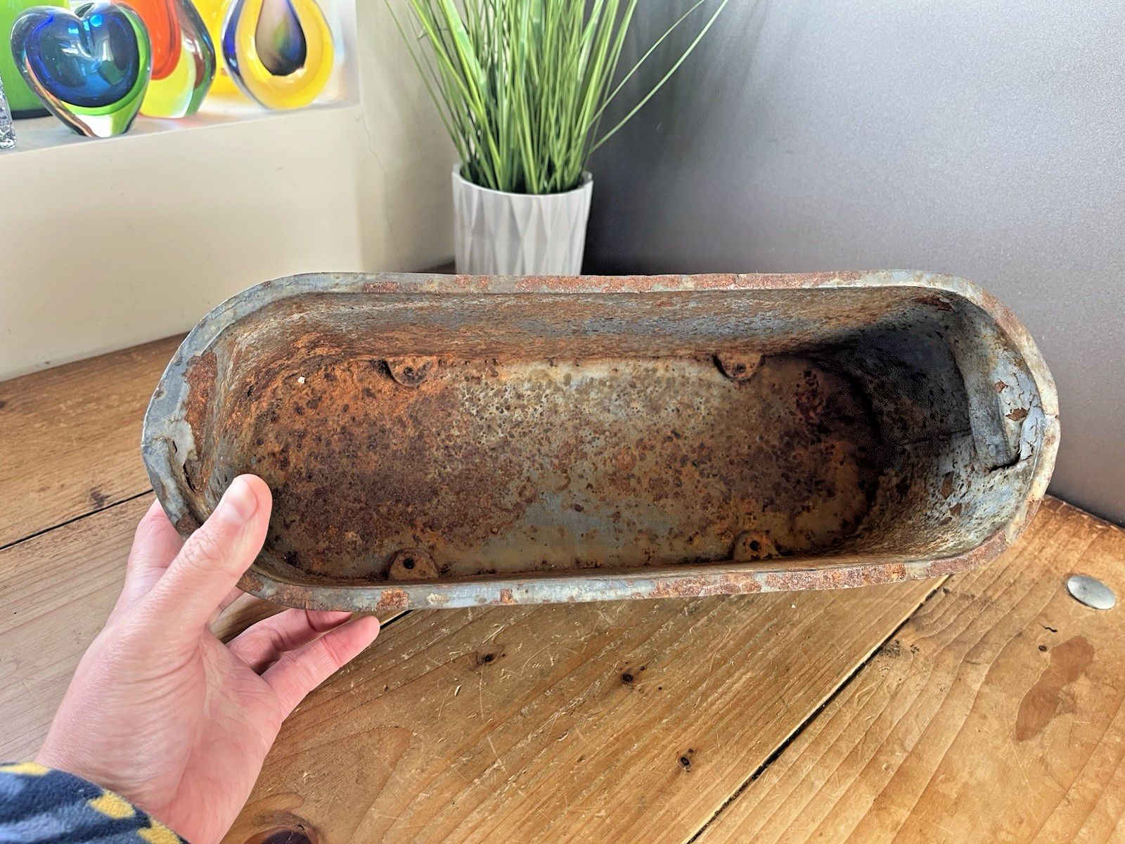 photo vinterior Antique 19th C French Regency Urn Cast Iron Planter Flower Trough Plant Pot