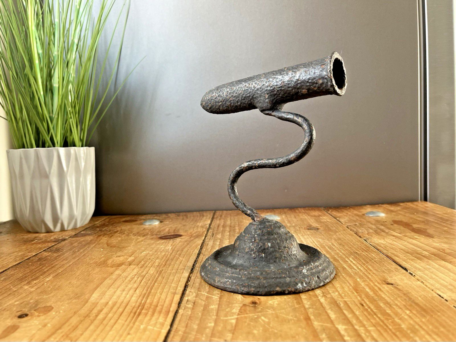 Antique 19th C English Victorian Cast Iron Metal Goffering Tally Iron Folk photo buy