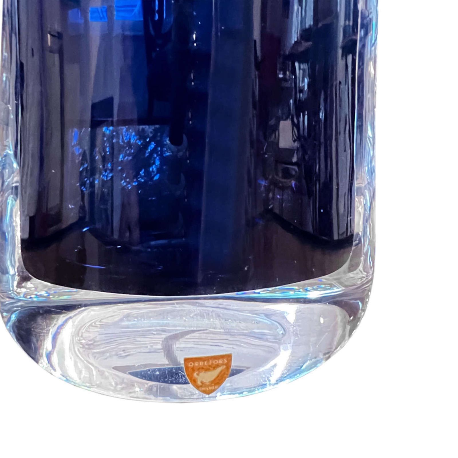 Pair Of 1960s Blue Swedish Orrefors Glass Table Lamps photo Lighting
