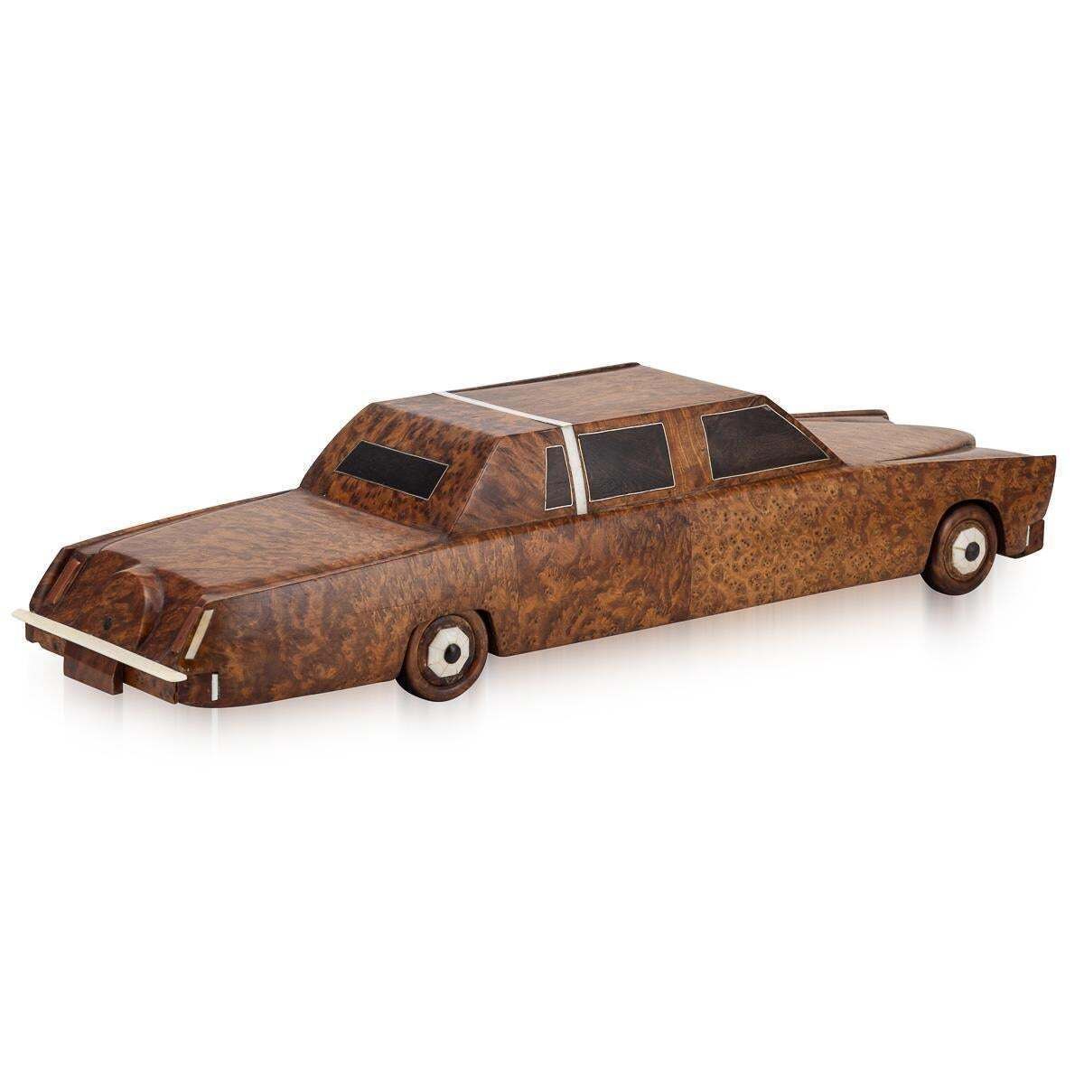 21stc Contemporary Hand Carved Wooden Cadillac Car C.2000 photo 5391.0