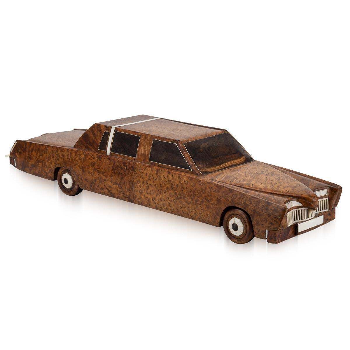 21stc Contemporary Hand Carved Wooden Cadillac Car C.2000 photo buy