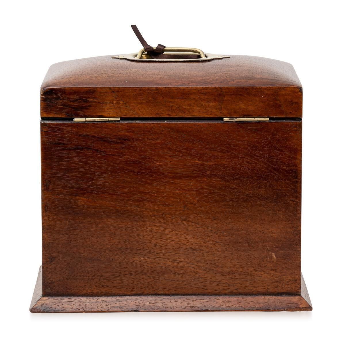 Antique 19th Century Victorian Walnut & Glass Fronted Jewellery Box C.1890 photo vinterior