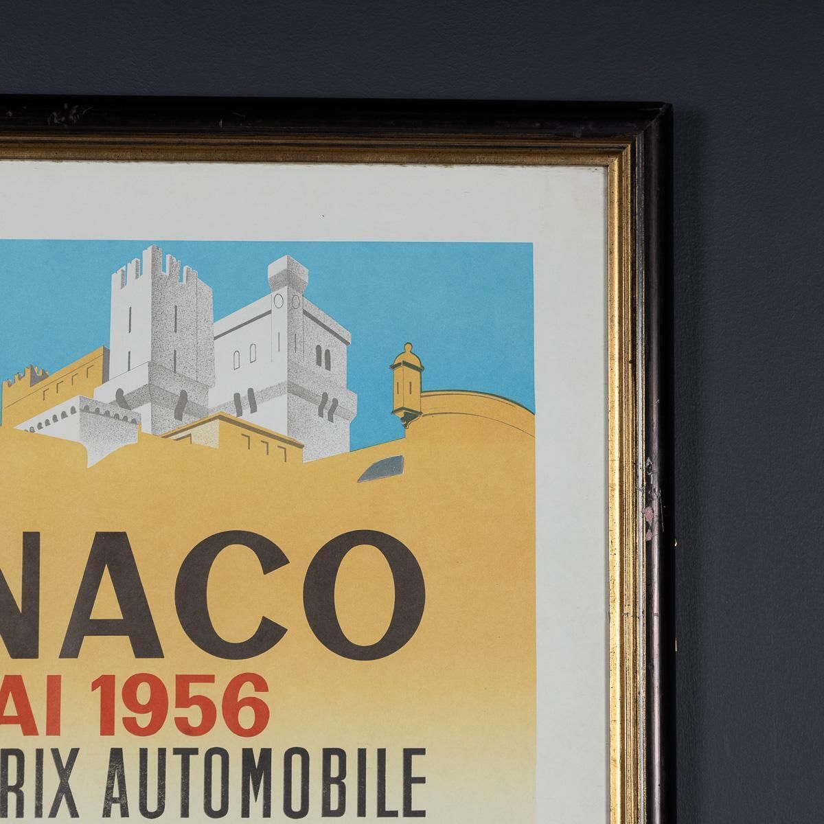 Vintage 20thc Framed 1956 Monaco Grand Prix Poster By Jean Ramel C.1985 photo vinterior