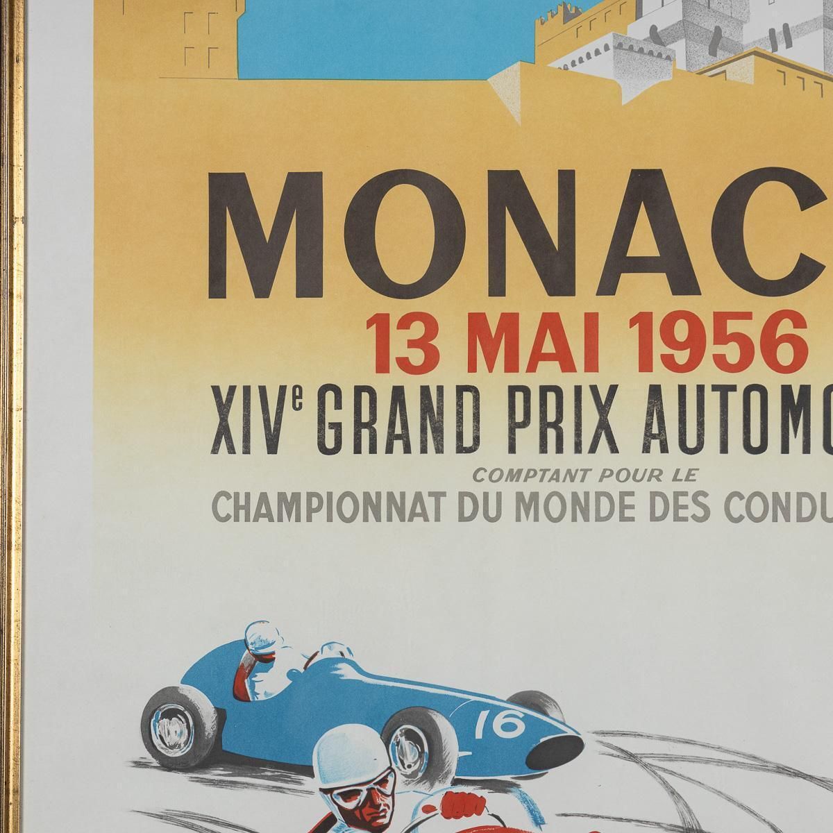 Vintage 20thc Framed 1956 Monaco Grand Prix Poster By Jean Ramel C.1985 photo buy