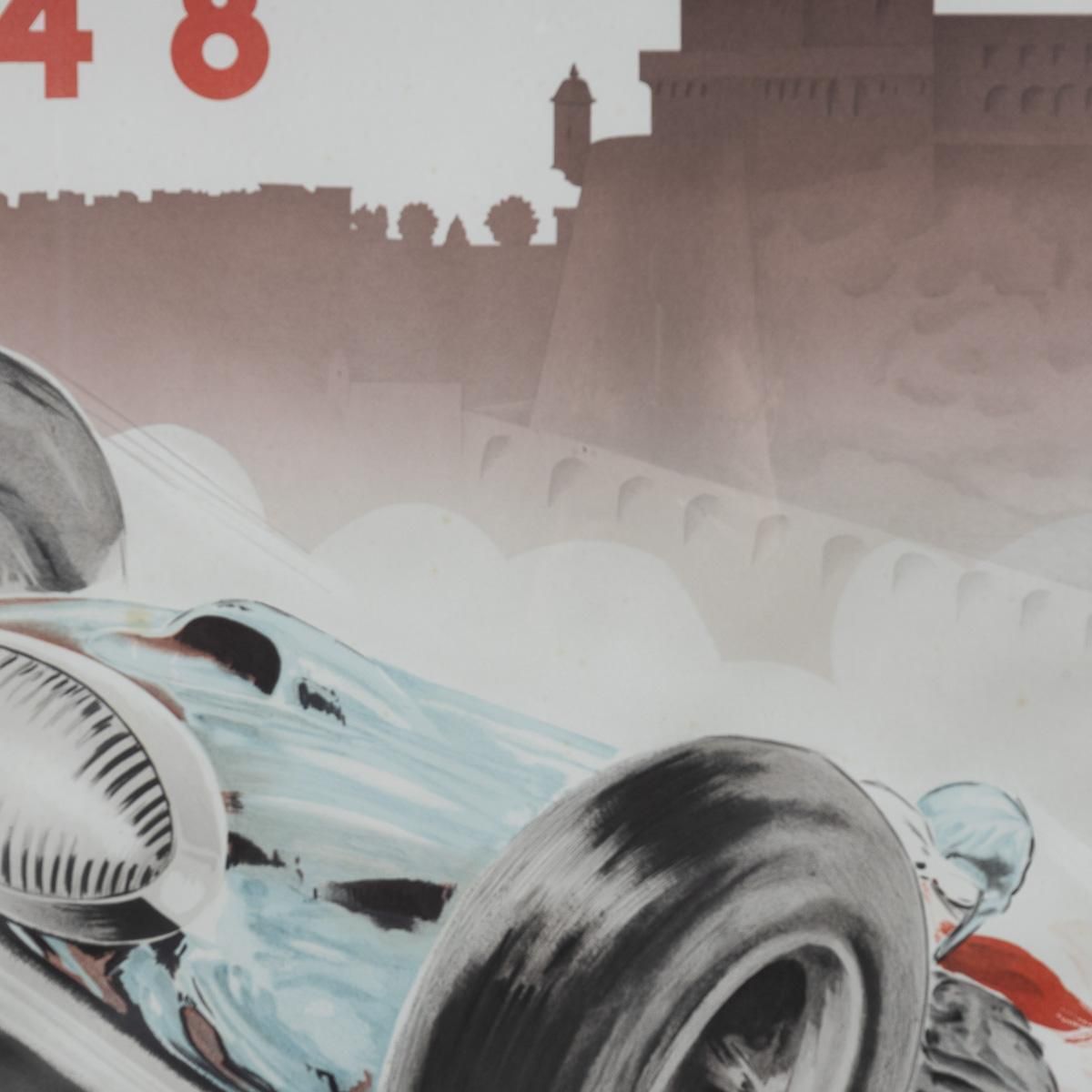 photo for sale Vintage 20thc Framed 1948 Monaco Grand Prix Poster By Georges Hamel C.1985