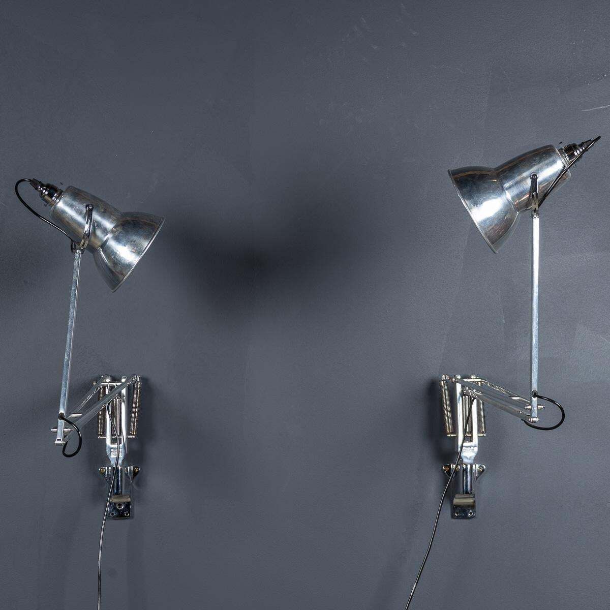 Vintage 20thc Pair Of Original English Angle Poise Wall Mounted Lamps C.1970 photo furniture