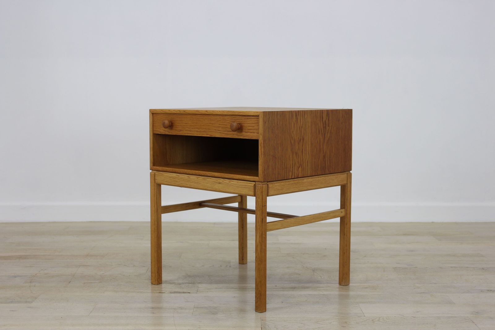 photo for sale 1960’s Light Oak Bedside Table Model Casino By Tingstroms