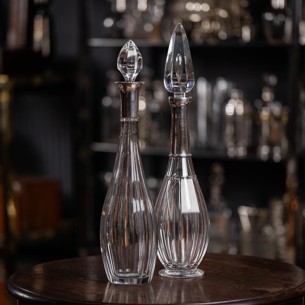 Stunning 20thc French Art Deco Solid Silver & Baccarat Crystal Decanter C.1920 photo furniture