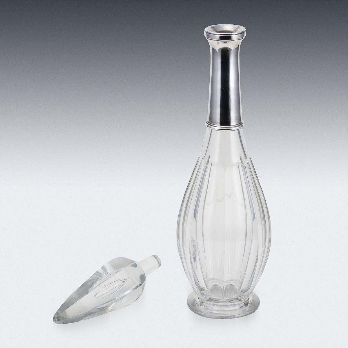 Stunning 20thc French Art Deco Solid Silver & Baccarat Crystal Decanter C.1920 photo Home Decor