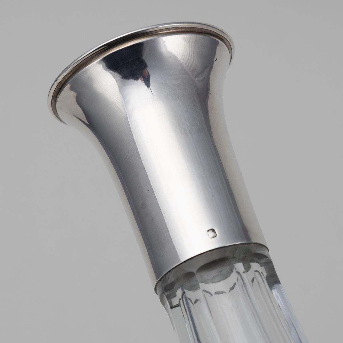 Home Decor Stunning 20th Century French Art Deco Solid Silver & Cut Glass Decanter C.1920 photo