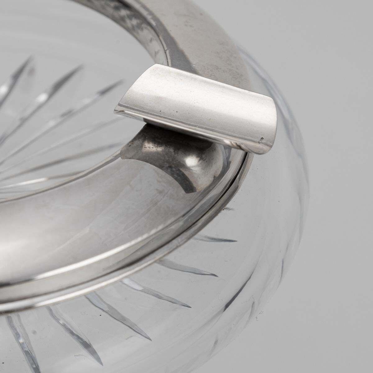 photo furniture Vintage 20thc Silver Plated & Cut Glass Cigar Ashtray With Naval Badge C.1930