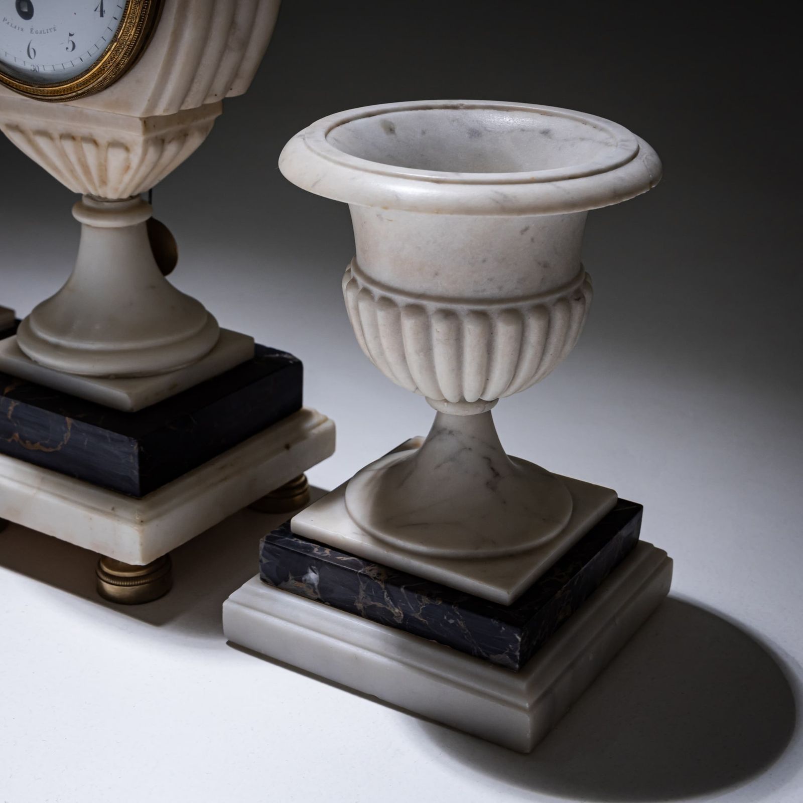 Marble Mantel Clock With Matching Vases, Circa 1830 photo furniture