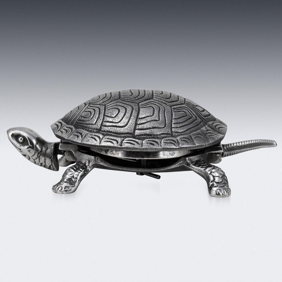 Antique 20th Century English Novelty Cast Iron Tortoise Desk Bell C.1910 photo for sale