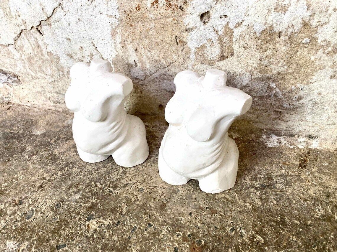 Pair Of Vintage Artist's Sculpture Still Life Study Figurine Bust photo 125.0