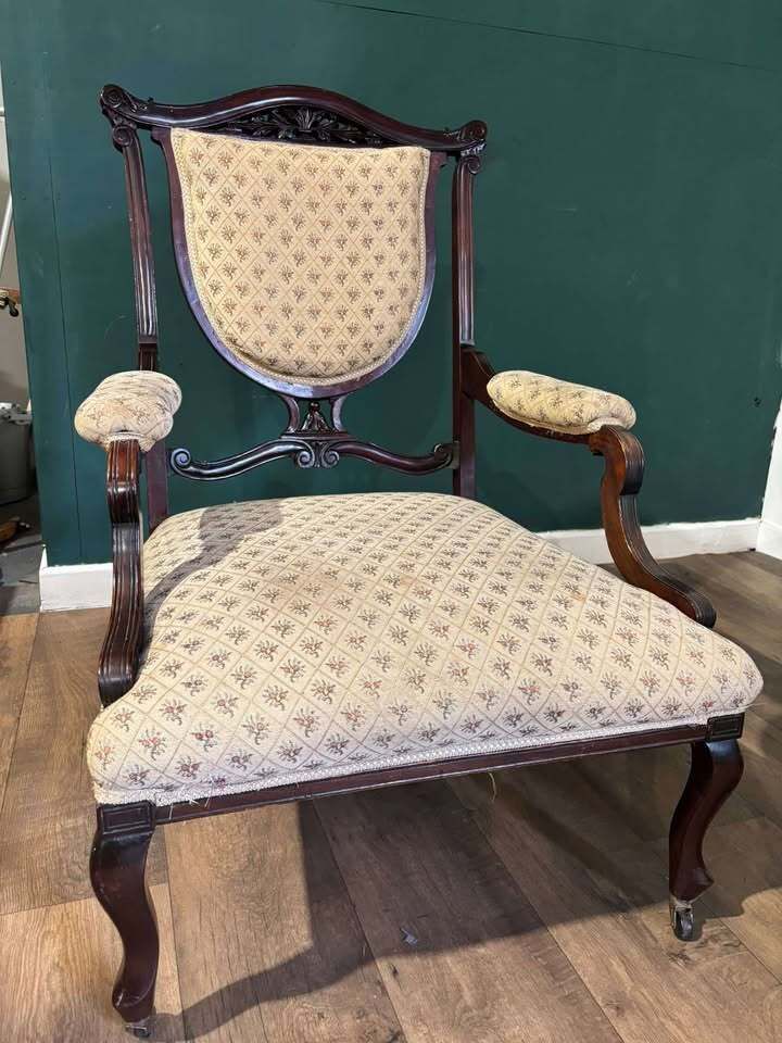 Pair Of Antique Mahogany Framed Drawing Room Chairs photo furniture