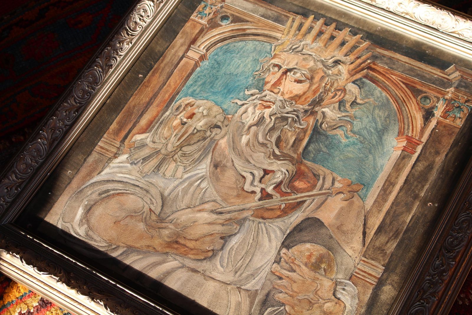 photo for sale Five Mid 20th C Fairground Oil On Board Mythical Folk Art Portraits Of Kings