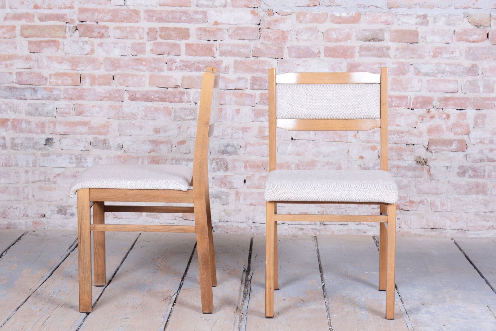 Set Of Four Original Mid Century Dining Chairs, Beech, Czech, 1960s photo 400.0