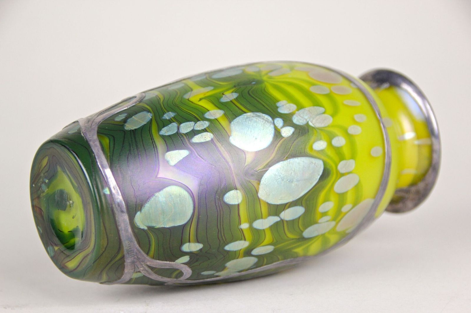 photo furniture Loetz Witwe Glass Vase "Cytisus Yellow" With Silver Overlay, Cz Circa 1902
