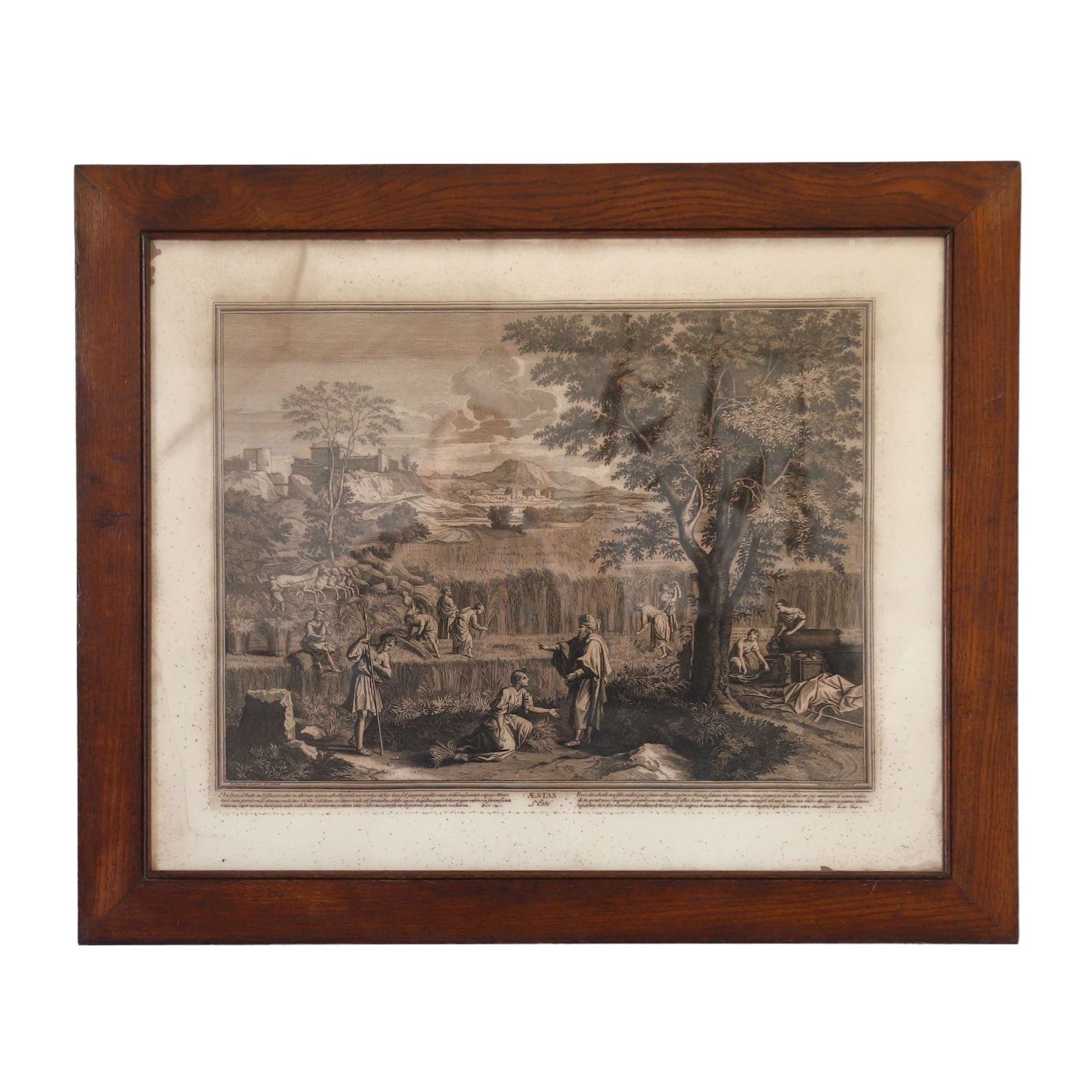 Engraving Of Poussin’s The Summer (Ruth & Boaz): A Timeless 17th Century Treasure