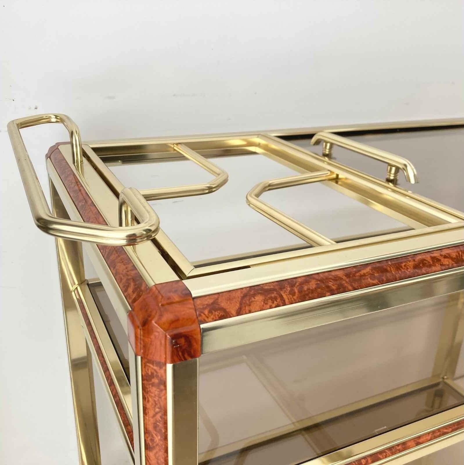 French Bar Cart | Pierre Vandel Serving Table | Gold Bronze | 1960s