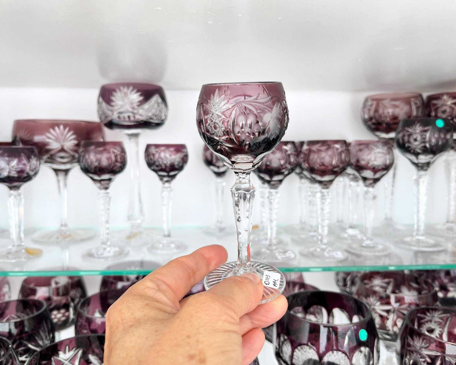 Amethyst Cordial Glasses | 6 Stuks | Kristallen Glazen | Nachtmann | Jaren 1960 photo 199.0