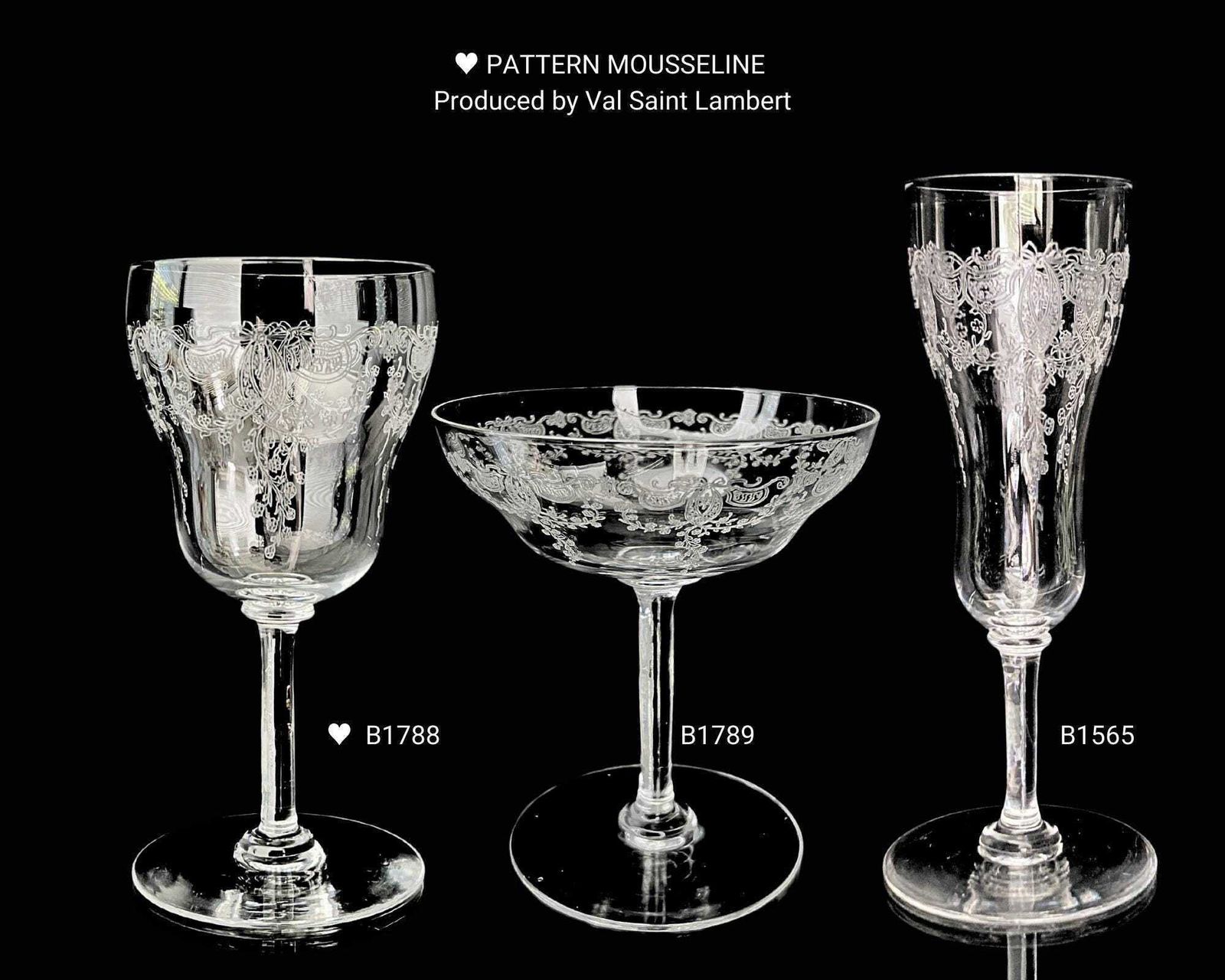 photo furniture Jugendstil Wijnglazen | 6 Stuks | Geslepen Decoraties | Val Saint Lambert