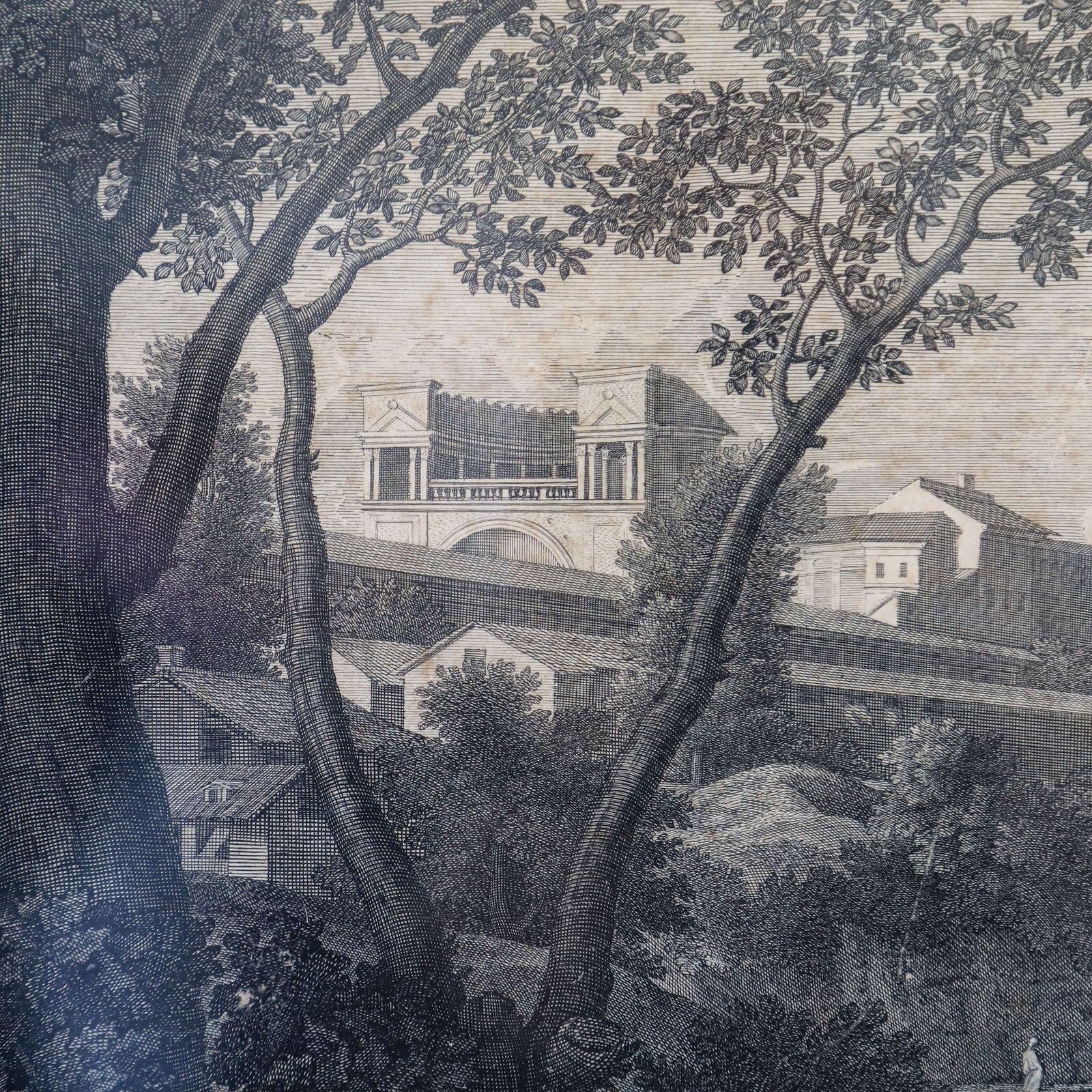 18th Century French Engraving 'Landscape With Diogenes' By étienne Baudet   Original Frame photo 475.0