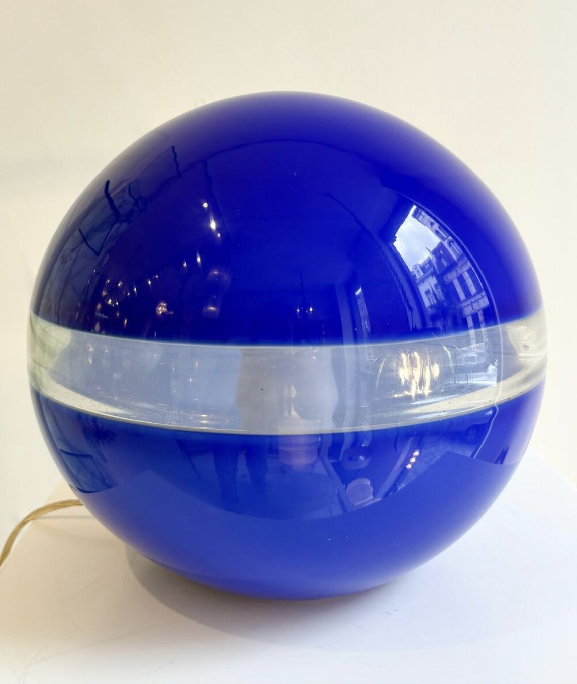 Mid Century Blue Table Lamp By Carlo Nason For Mazzega, 1960s photo furniture