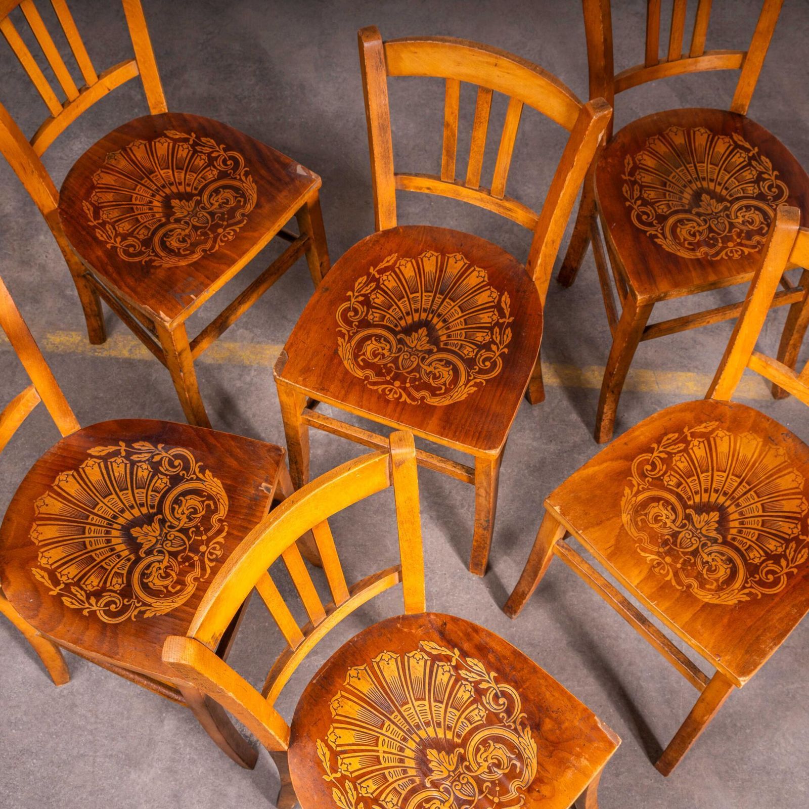 1950’s French Warm Oak Farmhouse Dining Chairs – Good Quantity Available photo Furniture