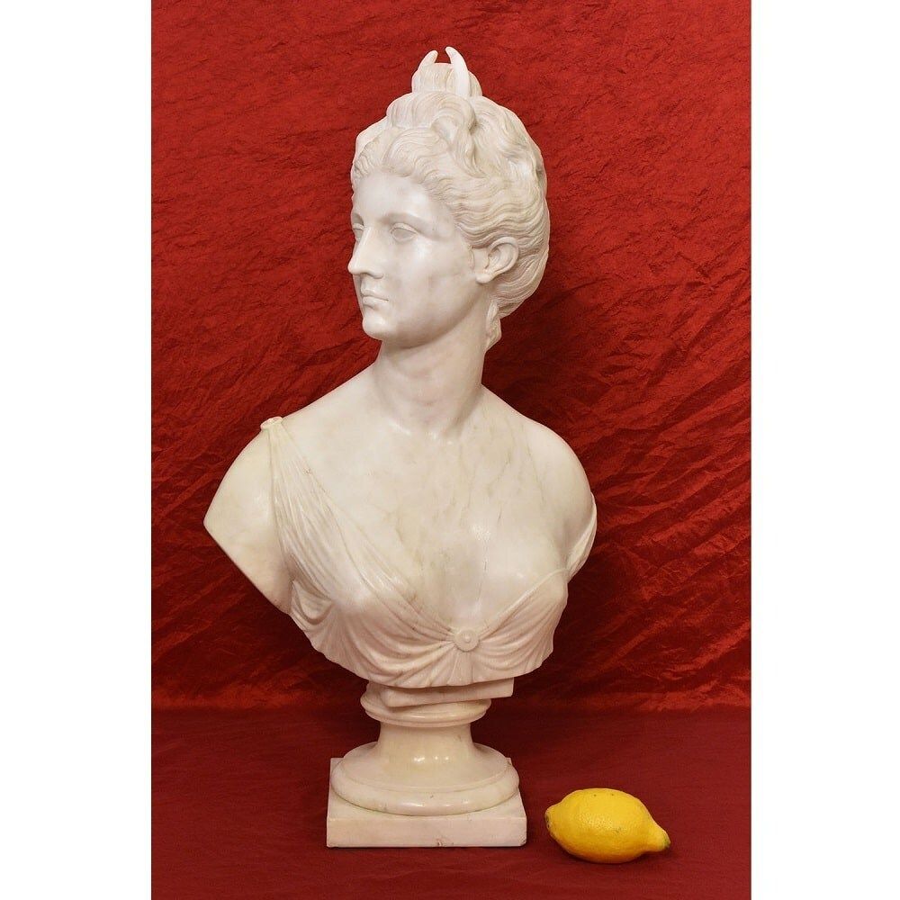 Antique Statues, Marble, Woman Sculpture, Diana The Huntress, XIX Century. (Stma76) photo furniture
