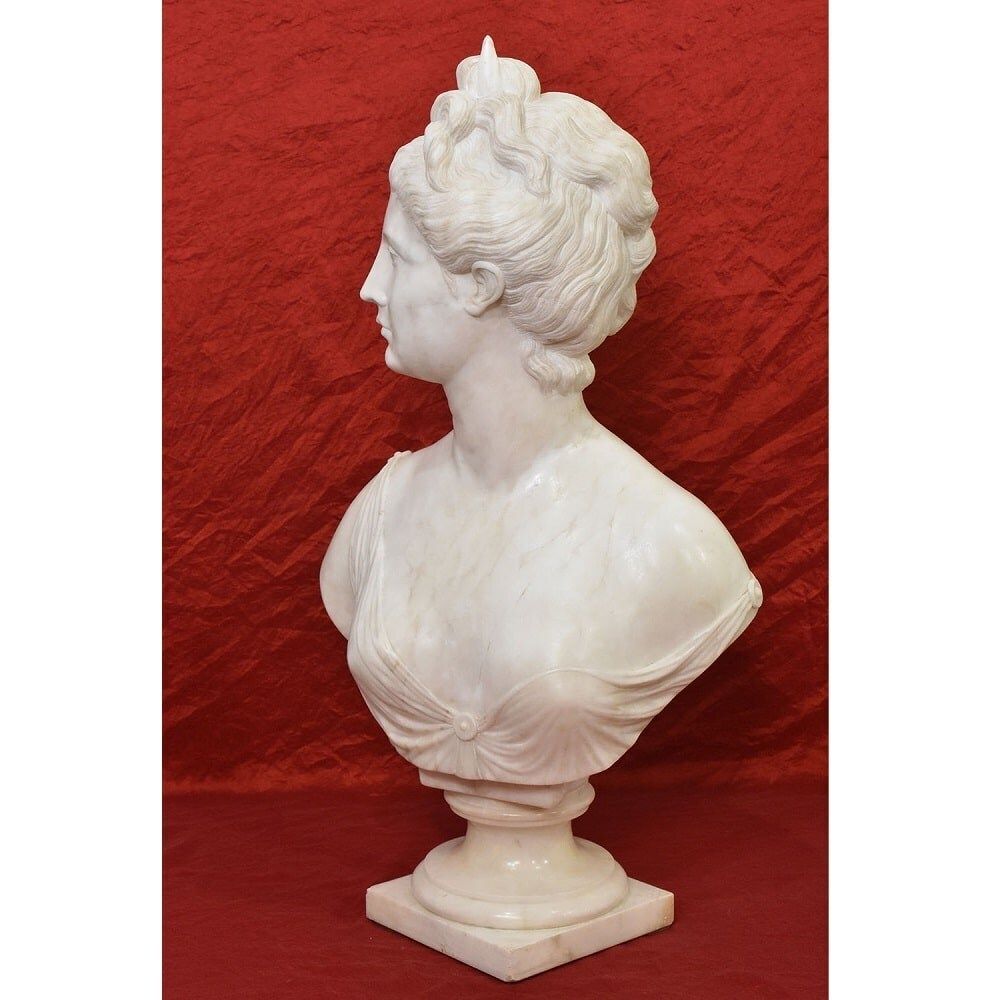 Antique Statues, Marble, Woman Sculpture, Diana The Huntress, XIX Century. (Stma76) photo Art