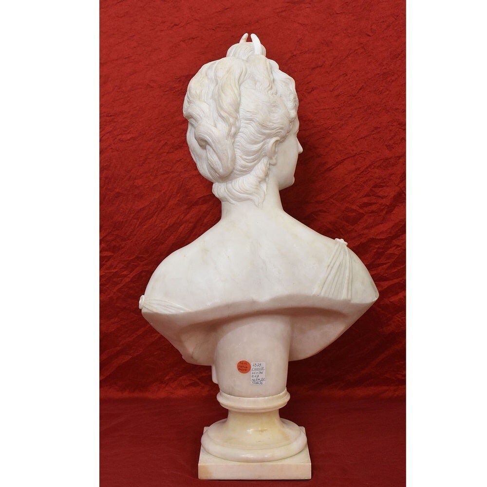 Antique Statues, Marble, Woman Sculpture, Diana The Huntress, XIX Century. (Stma76) photo vintage