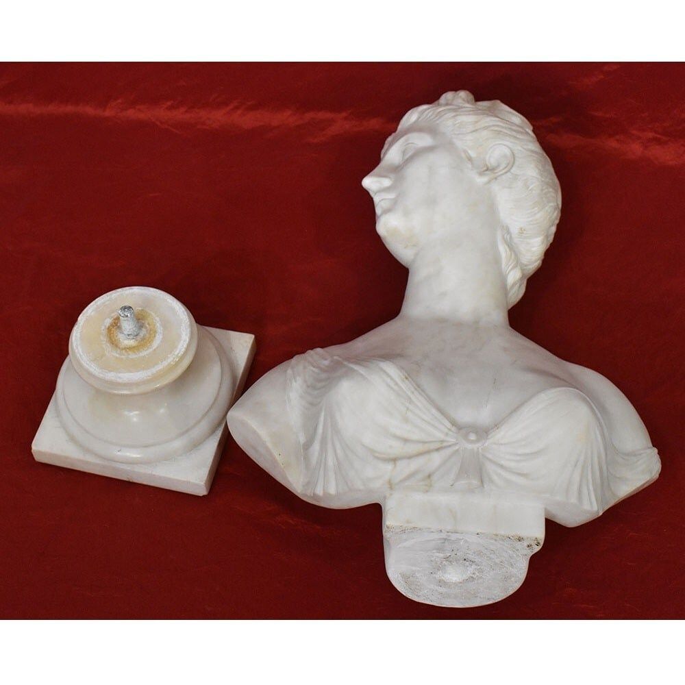 photo furniture Antique Statues, Marble, Woman Sculpture, Diana The Huntress, XIX Century. (Stma76)