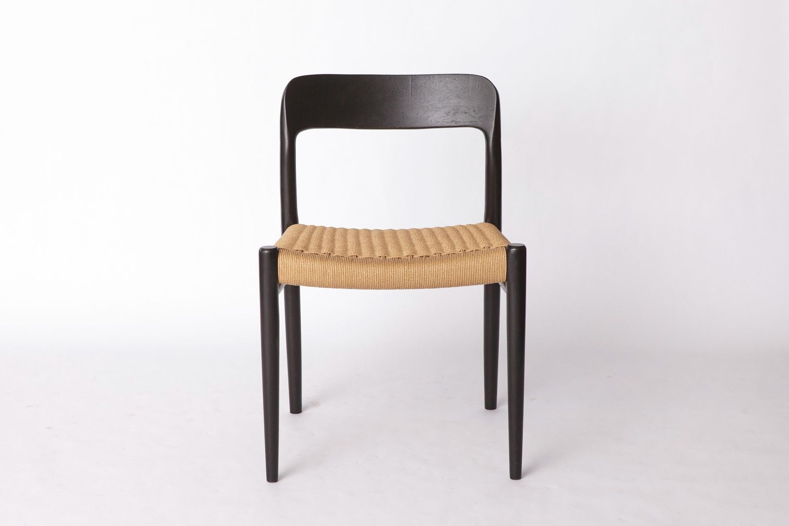 Niels Møller Model 75 Chair In Black Oak With Danish Cord, 1960s Mid Century Modern Scandinavian Design photo furniture