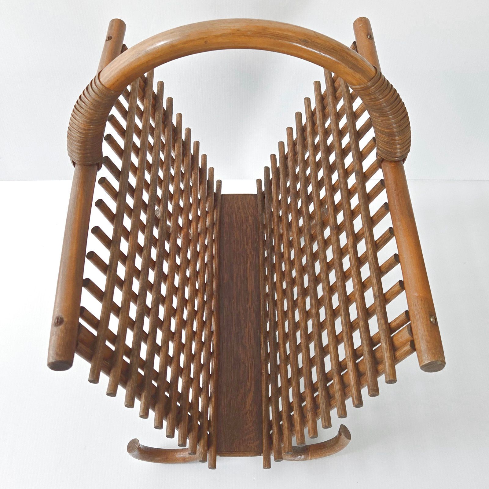Stunning Vintage 1960s Bamboo & Rattan Magazine Rack 60s 60s photo 191.0