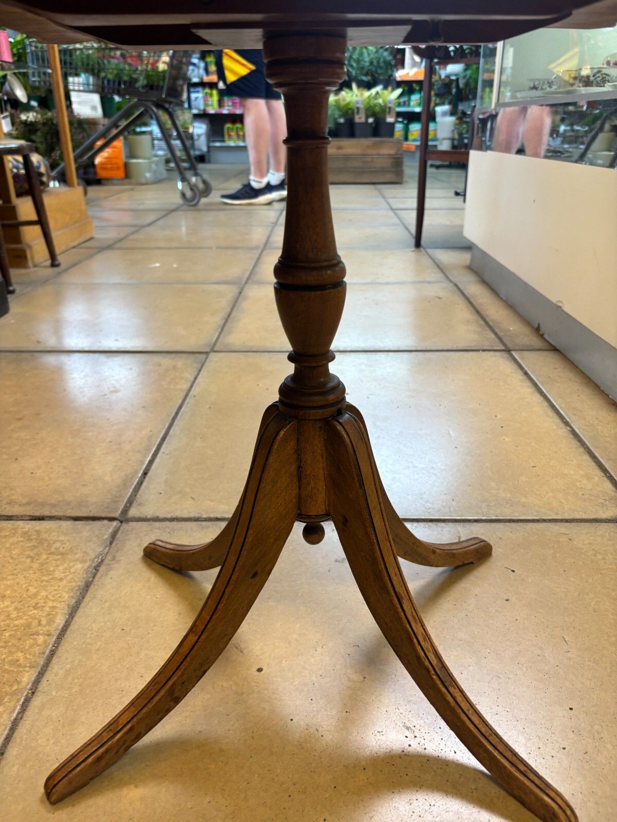 Antique Mahogany Occasional Table With Leather Top photo for sale