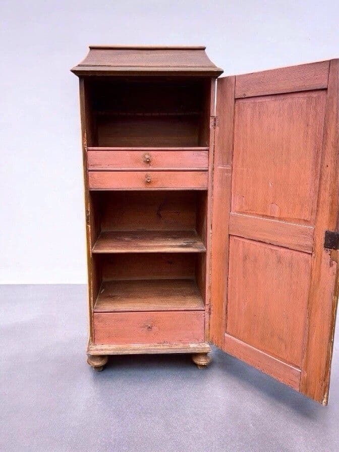 Pair Of Antique Wooden Swedish Storage Linen Cupboards photo vinterior