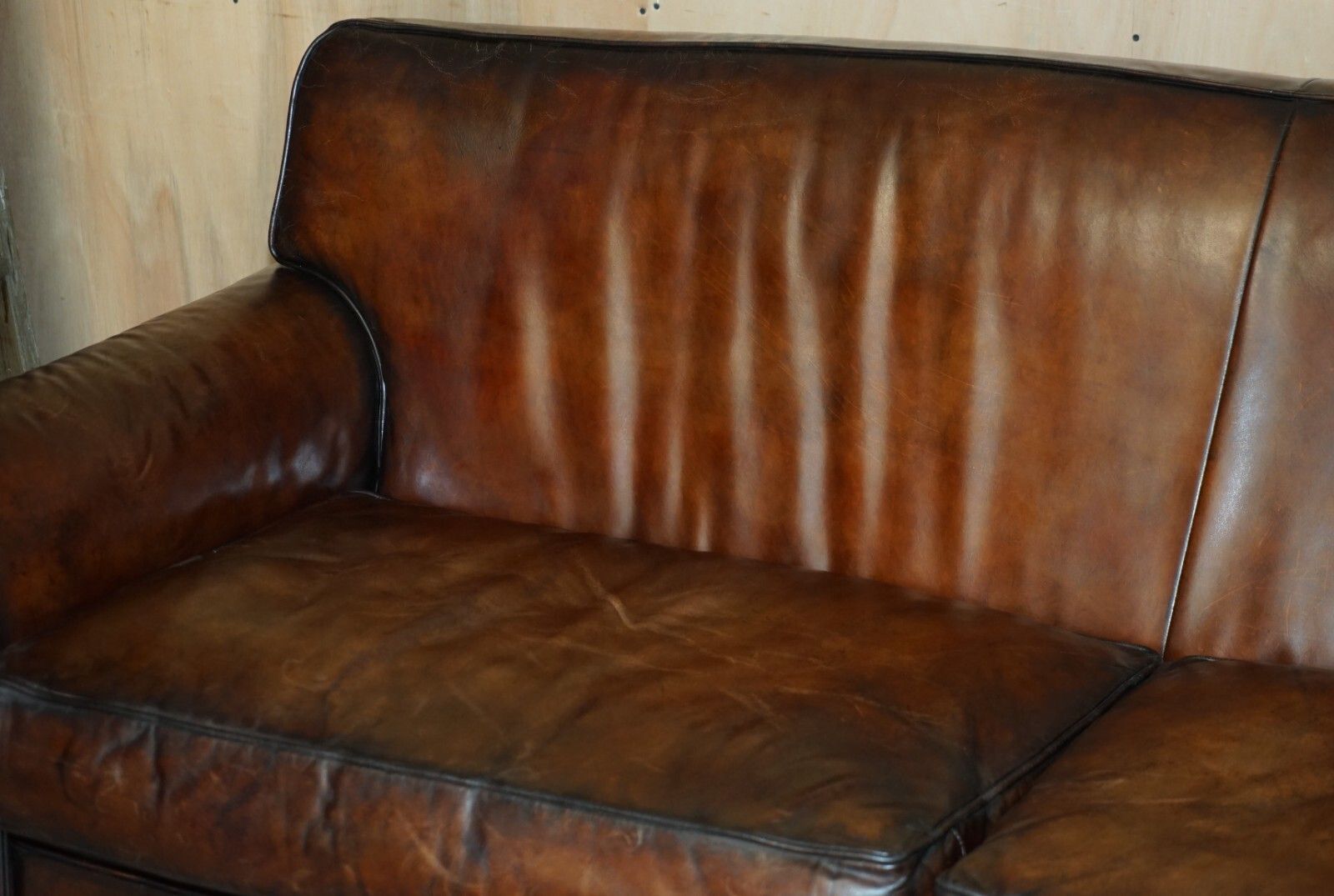 Stunning Rrp £24,000 Ralph Lauren Fully Restored Heritage Brown Leather Sofa photo Furniture