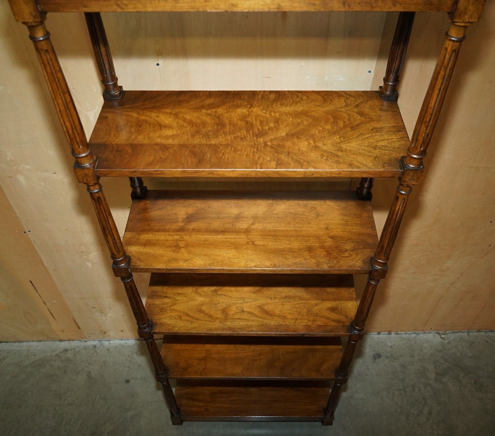 Vintage Regency Style Flamed Mahogany Nicely Carved Bookshelf 198cm Tall photo 1950.0