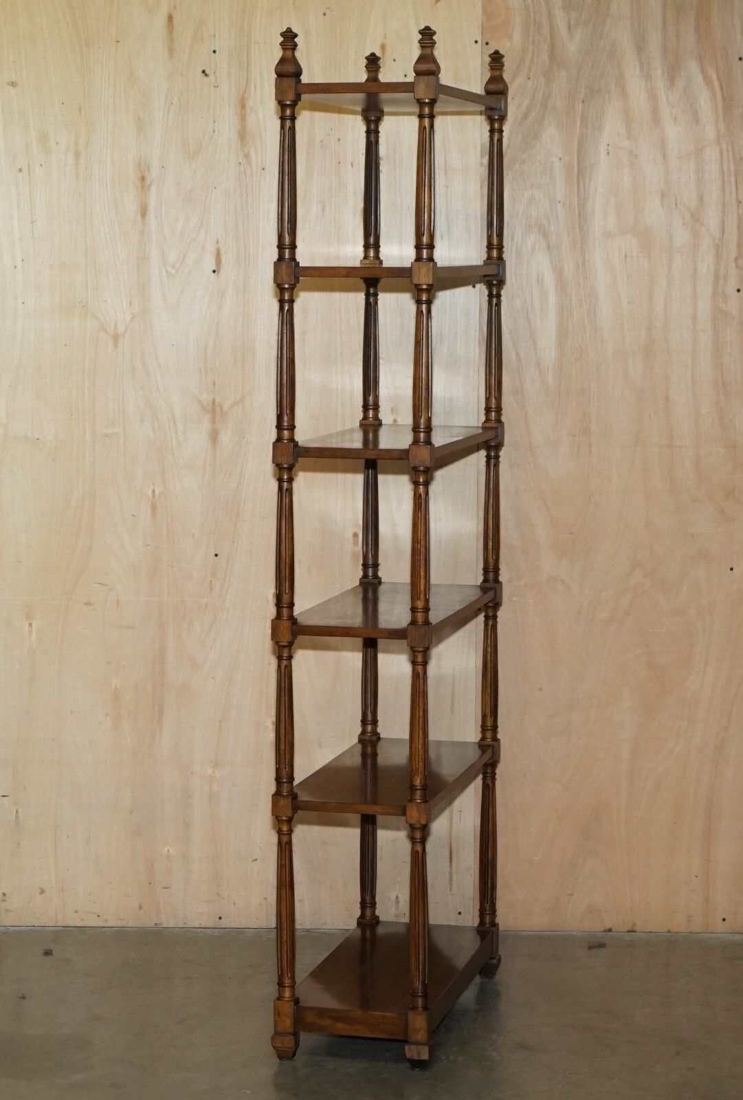 photo for sale Vintage Regency Style Flamed Mahogany Nicely Carved Bookshelf 198cm Tall