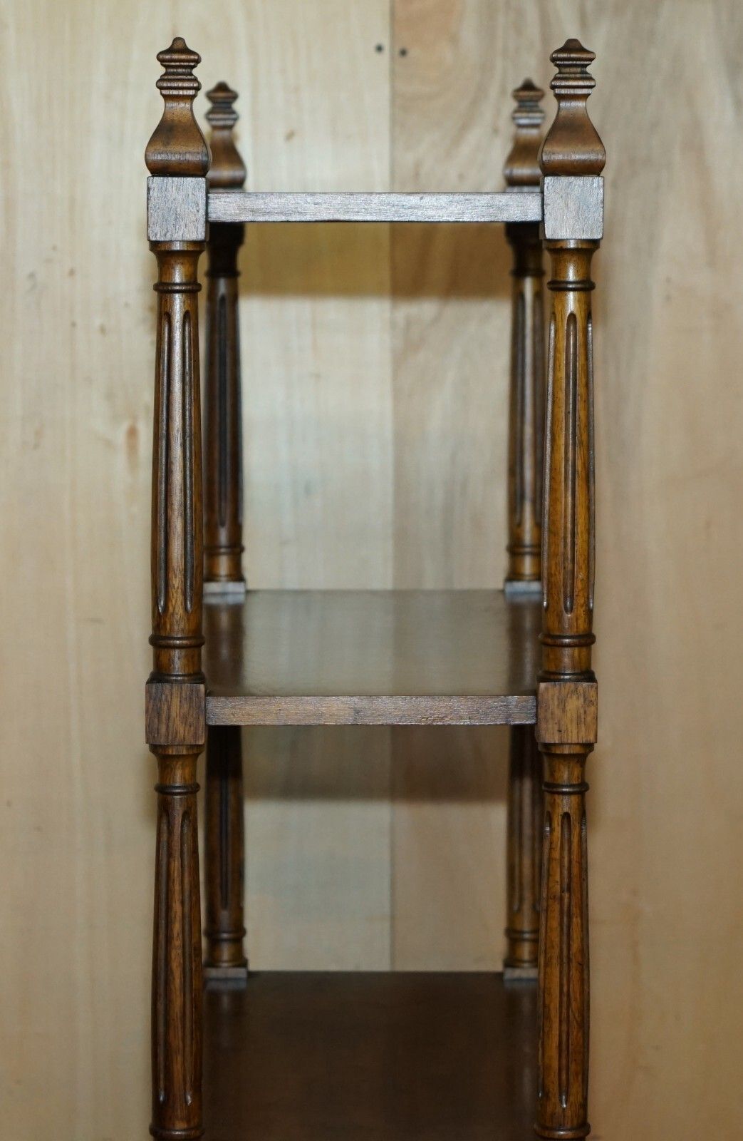 Furniture Vintage Regency Style Flamed Mahogany Nicely Carved Bookshelf 198cm Tall photo