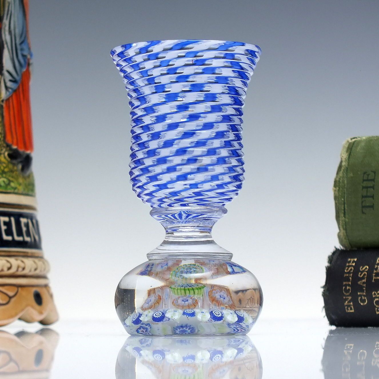 Rare 19th Century French Baccarat Paperweight With Vase Attachment C1850