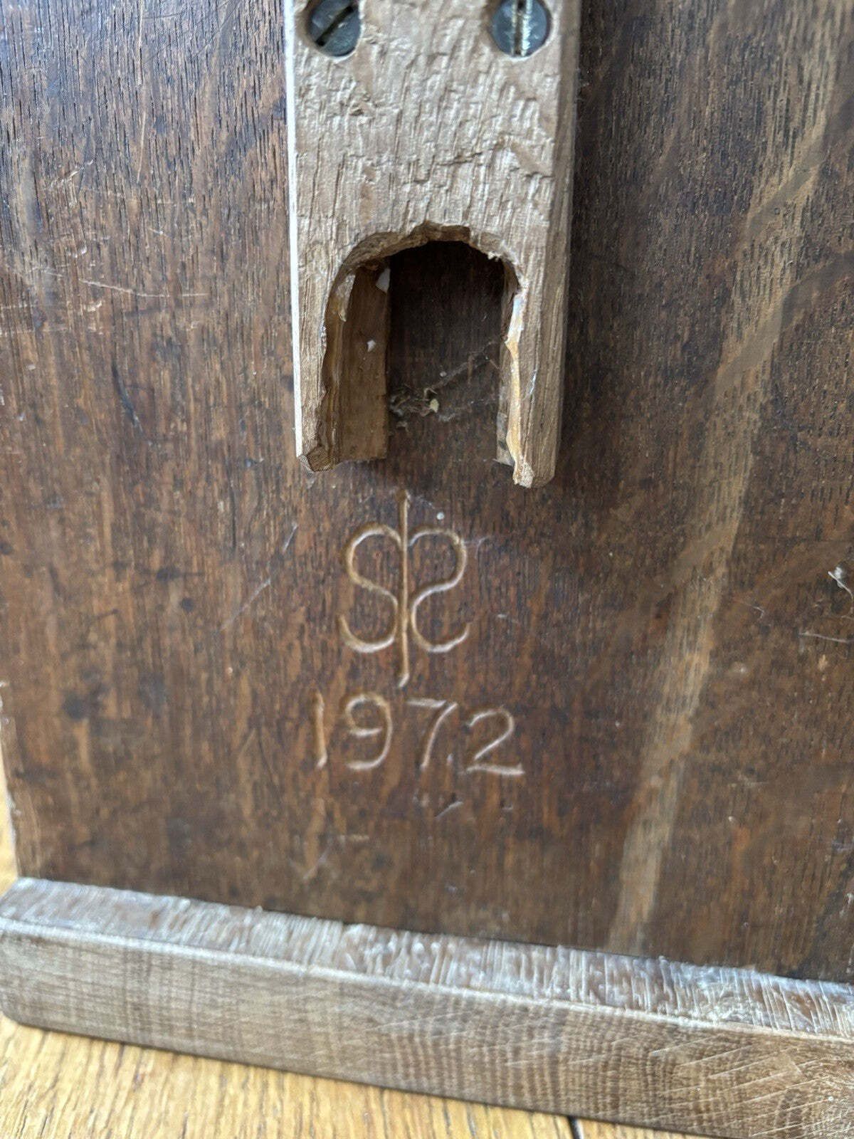 photo for sale Mid Century Carved Oak Table Lamp Base