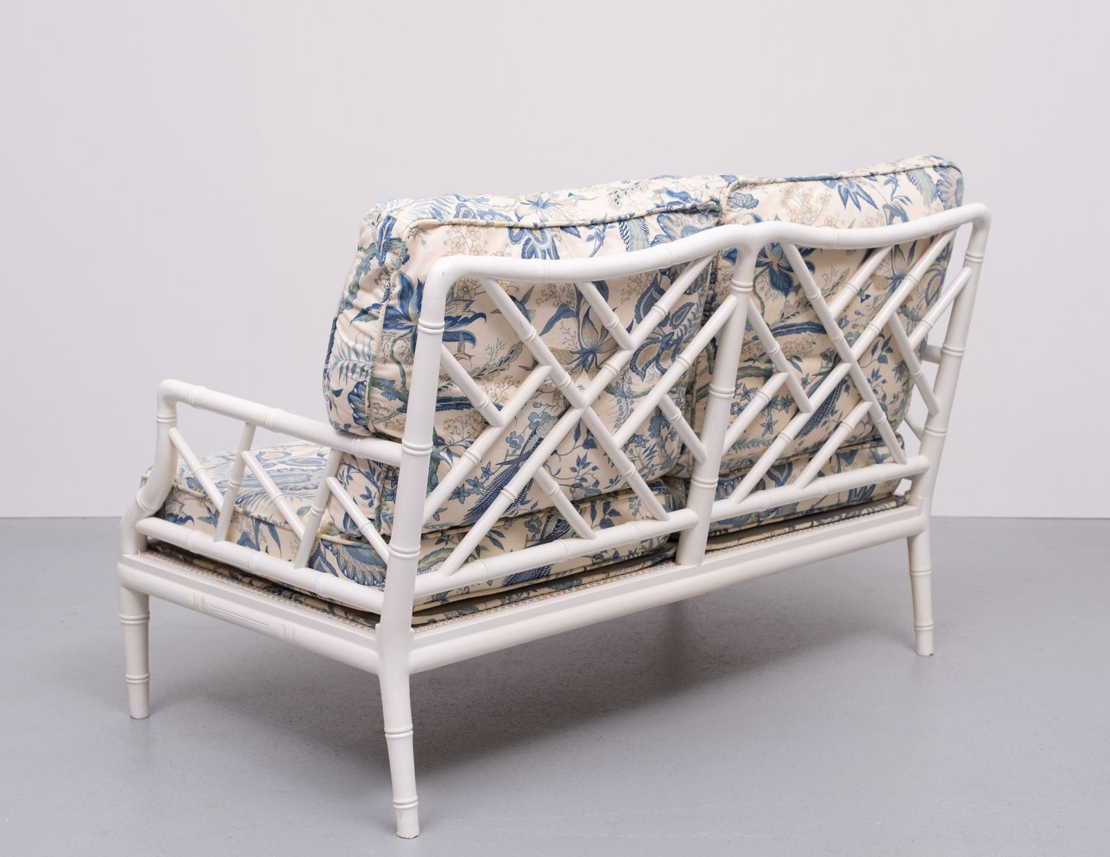 Faux Bamboo Chippendale Two Seat Sofa 1970s France photo for sale