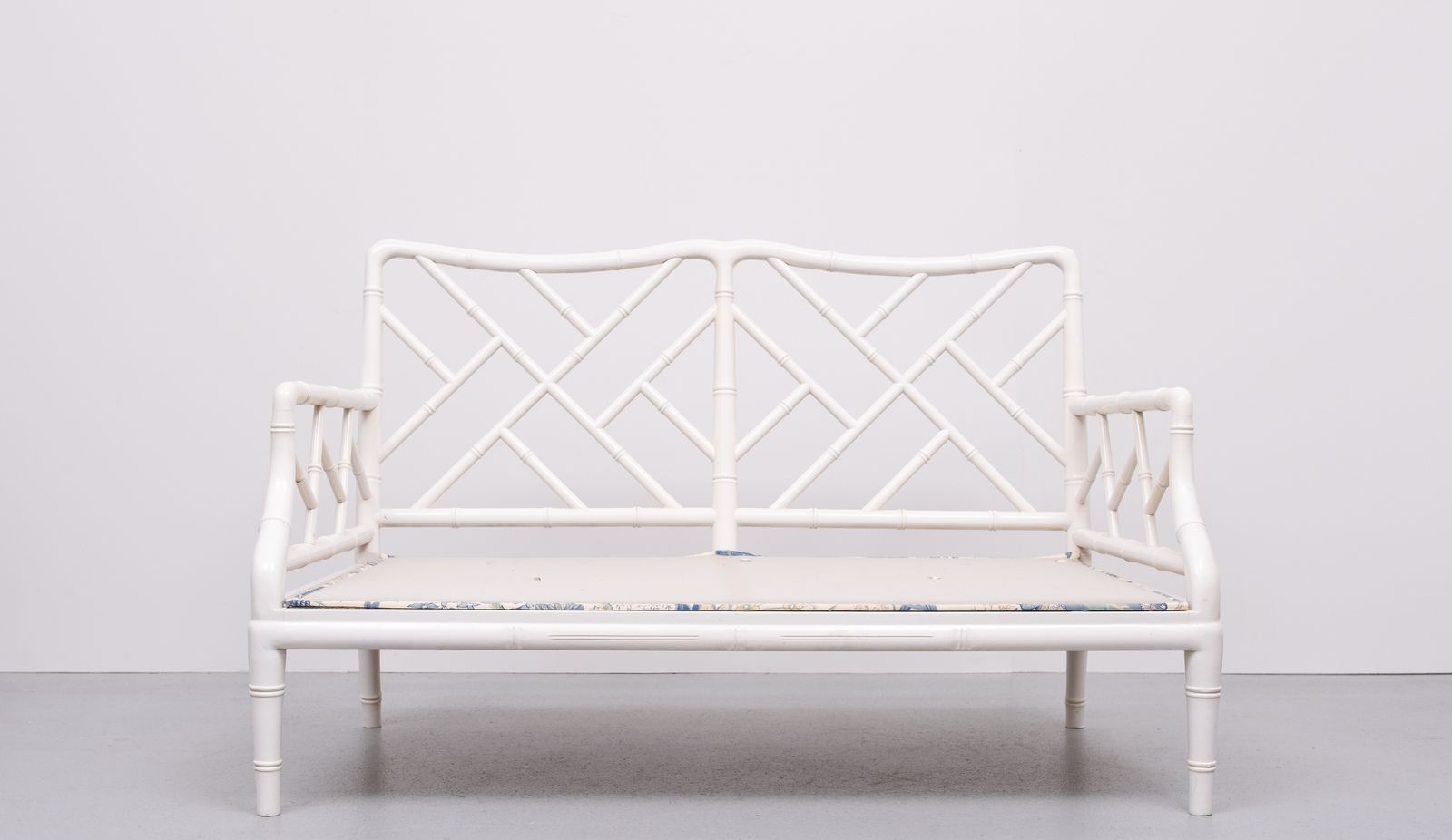 Faux Bamboo Chippendale Two Seat Sofa 1970s France photo buy