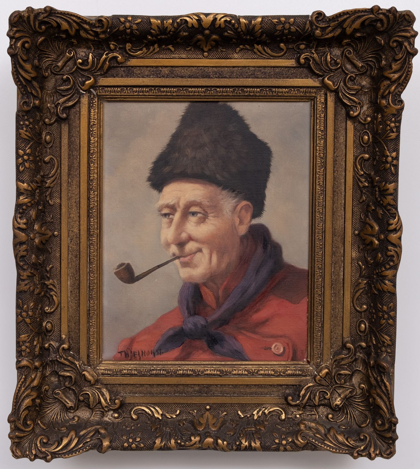 Theodorus Selhorst (1891 1983) Old Men With Pipe .Oil Painting .