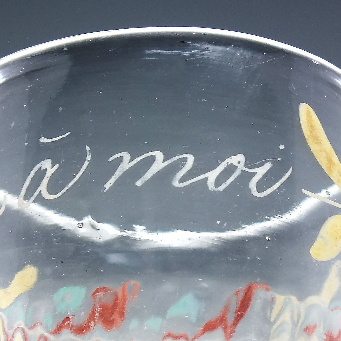 19th Century French Romantic Enamelled Glass Tumbler C1850 photo for sale